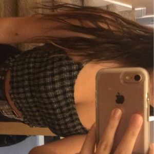 navy blue and white tank top